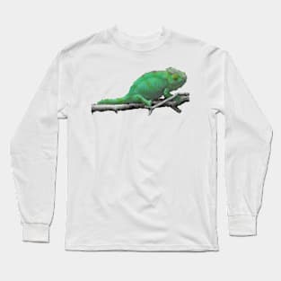 Low Poly Chameleon Long Sleeve T-Shirt